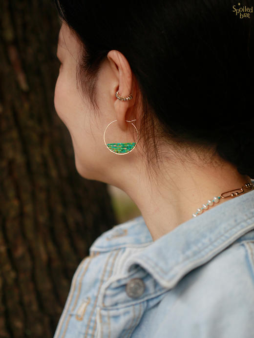 SpoiledBrat Jewelry土耳其蓝绿松石耳圈 商品图6