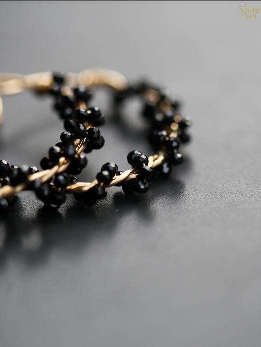 SpoiledBrat Jewelry黑尖晶大耳圈 商品图3