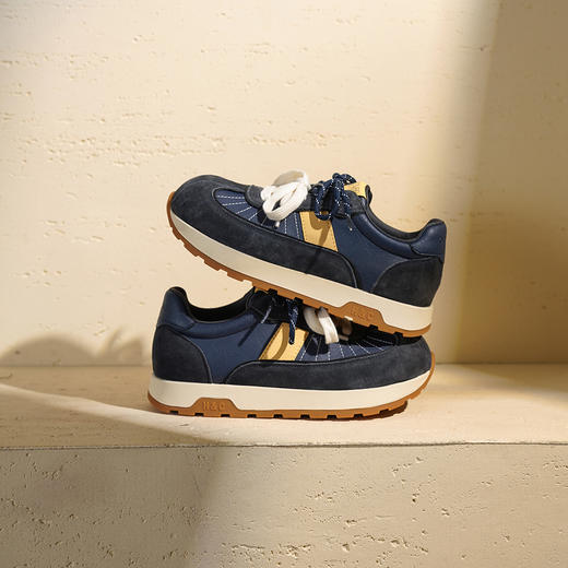 西村名物2025年秋季新款深色系拼色百搭丑萌休闲系带舒适透气牛筋底阿甘鞋运动鞋T25CM32021 商品图7