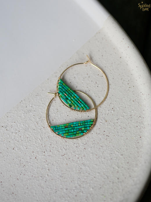 SpoiledBrat Jewelry土耳其蓝绿松石耳圈 商品图7