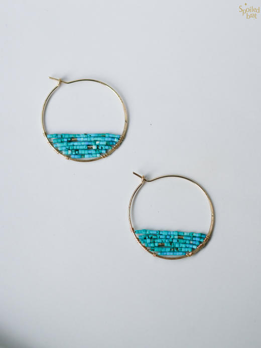 SpoiledBrat Jewelry土耳其蓝绿松石耳圈 商品图2