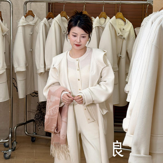 【预售7天】良木礼连帽羊毛大衣（2714） 商品图0