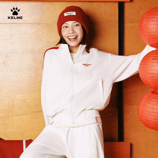 卡尔美有球必应系列女士立领针织外套6614WT2716 商品图2