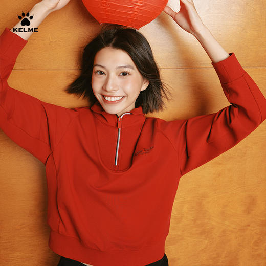 卡尔美有球必应系列女士半开襟卫衣6614TT2002 商品图3