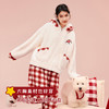 奶糖派奇趣乐园系列摩卡红格睡衣魔法学院风毛绒保暖秋冬家居服女 商品缩略图3