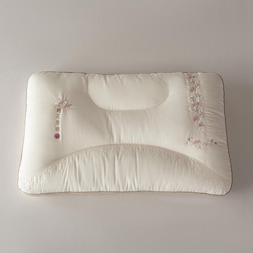 自然醒锦绣桃花枕全棉纯棉粉色桃花刺绣枕头枕芯XK 商品图10