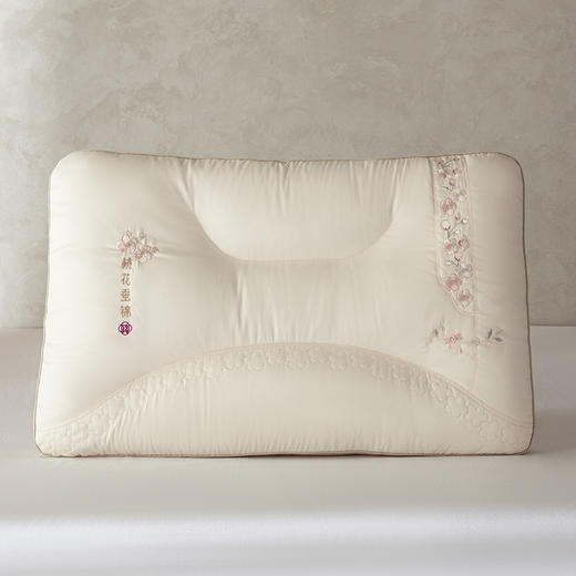 自然醒锦绣桃花枕全棉纯棉粉色桃花刺绣枕头枕芯XK 商品图5
