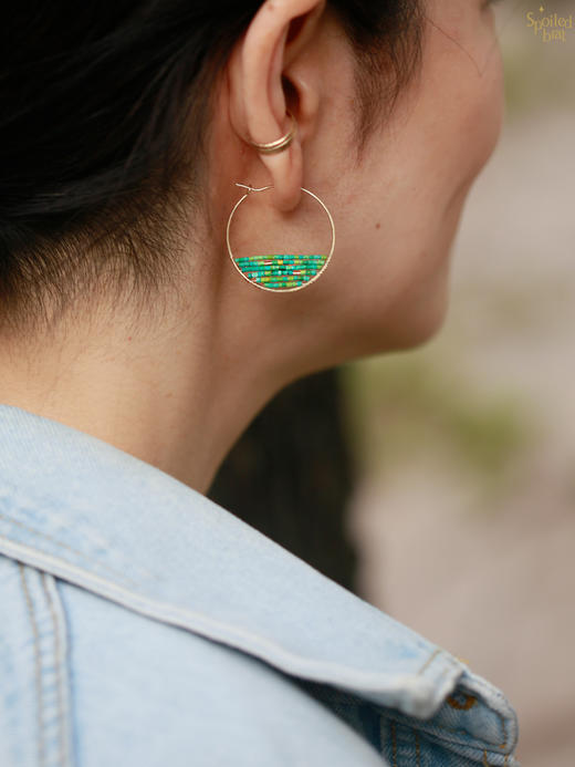 SpoiledBrat Jewelry土耳其蓝绿松石耳圈 商品图8