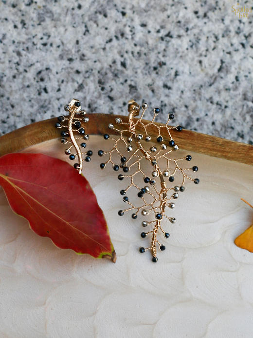 SpoiledBrat Jewelry叶脉系列 | 珍珠月光石耳钉 商品图9