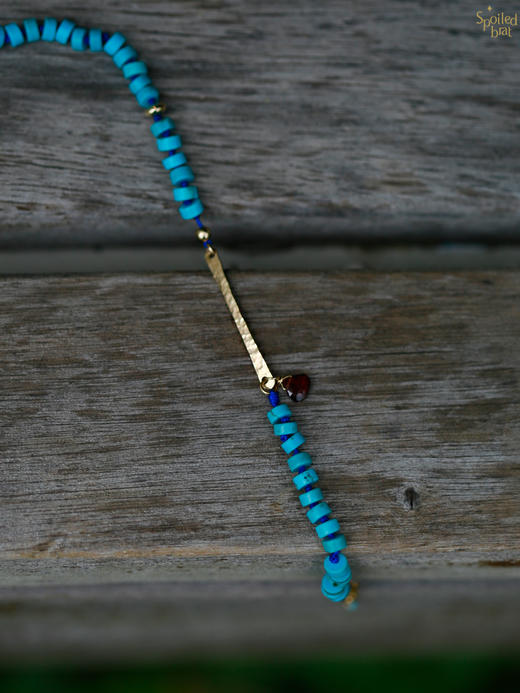 SpoiledBrat Jewelry绿松石石榴石ID一字手链 商品图1