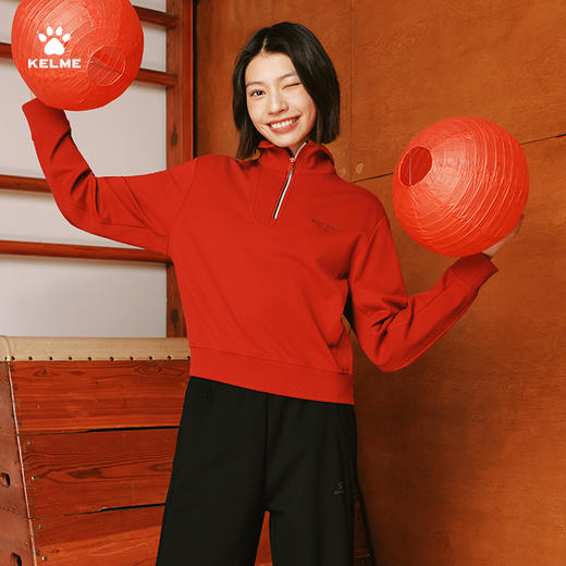 卡尔美有球必应系列女士半开襟卫衣6614TT2002 商品图0