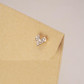 北京仓｜Leo Sedim-SURFACE-金色 爱心 锆石 单只 耳钉［法国设计师］