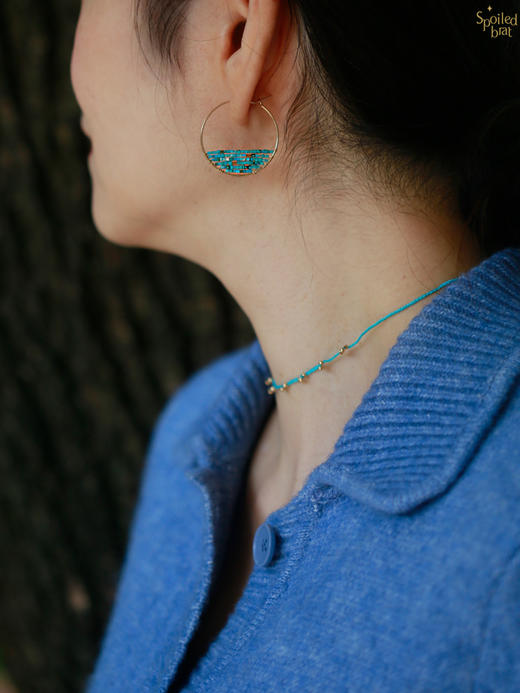SpoiledBrat Jewelry土耳其蓝绿松石耳圈 商品图4