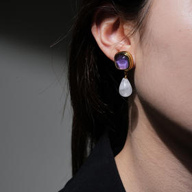 北京仓｜Goossens Paris-RENAISSANCE-粉紫色 水滴 耳环［法国设计师］