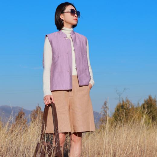 【抖音专属】新中式棉马甲(24802157B-紫府) 商品图3