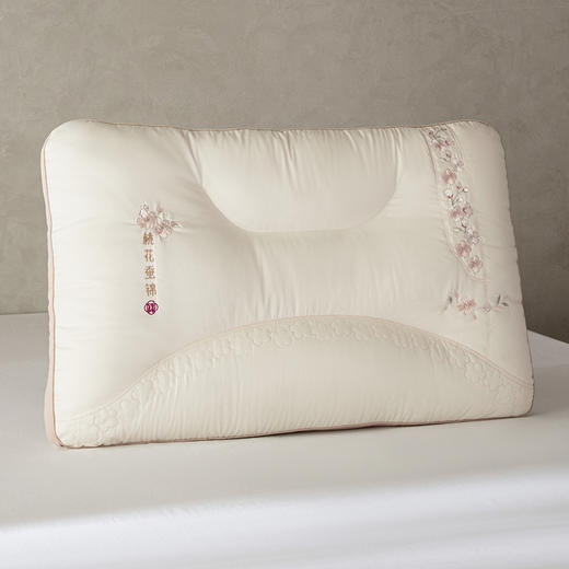 自然醒锦绣桃花枕全棉纯棉粉色桃花刺绣枕头枕芯XK 商品图6