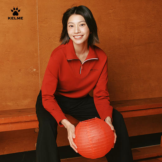 卡尔美有球必应系列女士半开襟卫衣6614TT2002 商品图2