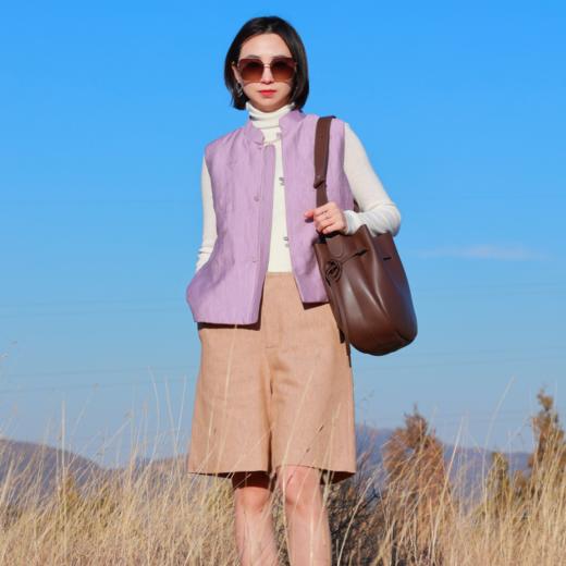 【抖音专属】新中式棉马甲(24802157B-紫府) 商品图2