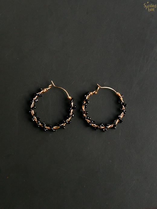 SpoiledBrat Jewelry黑尖晶大耳圈 商品图0