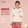 奶糖派奇趣乐园系列摩卡红格睡衣魔法学院风毛绒保暖秋冬家居服女 商品缩略图0