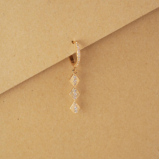 北京仓｜Leo Sedim-VESTA-金色 锆石 吊坠 单只 耳环［法国设计师］ 商品图0