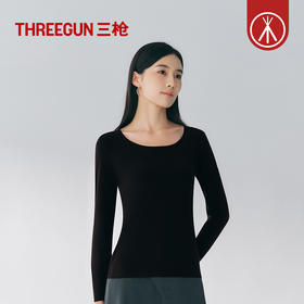 Threegun三枪 【莫代尔】圆领女士长袖上衣打底衫-24012A011