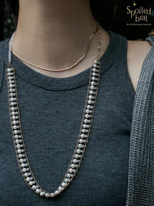 SpoiledBrat Jewelry珍珠月光石轨道长链 商品图1