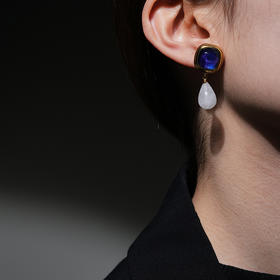 北京仓｜Goossens Paris-RENAISSANCE-宝蓝色 水滴 耳环［法国设计师］