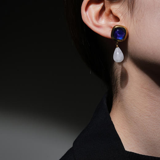 北京仓｜Goossens Paris-RENAISSANCE-宝蓝色 水滴 耳环［法国设计师］ 商品图0