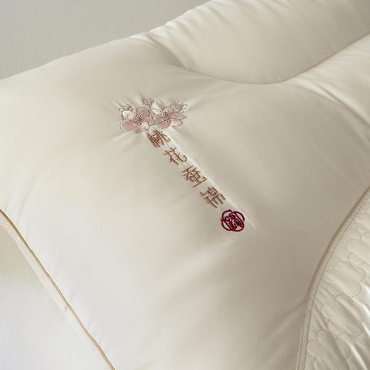 自然醒锦绣桃花枕全棉纯棉粉色桃花刺绣枕头枕芯XK 商品图4