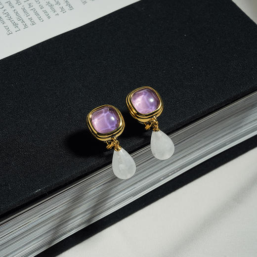 北京仓｜Goossens Paris-RENAISSANCE-粉紫色 水滴 耳环［法国设计师］ 商品图7