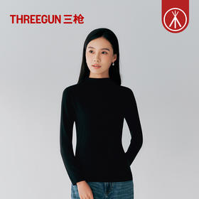 Threegun三枪 【莫代尔】连领女士长袖上衣打底衫-24008A011