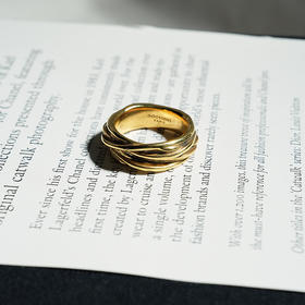 北京仓｜Goossens Paris-Ariane-金色 纹理 戒指［法国设计师］