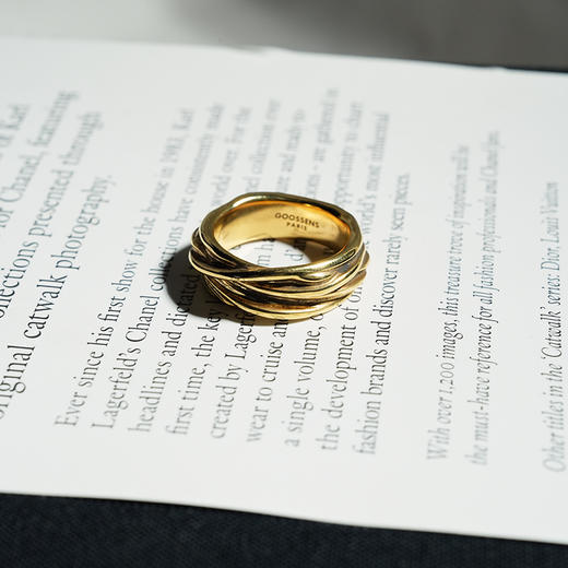 北京仓｜Goossens Paris-Ariane-金色 纹理 戒指［法国设计师］ 商品图0