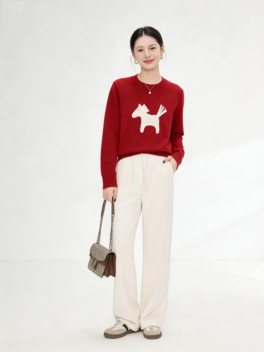 臣禾	【鸿运毛衫】马年限定 100%绵羊毛 本命年新年氛围感针织衫	JZ254090196 商品图3