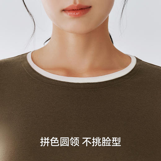 Threegun三枪 天丝羊毛圆领拼色女士打底衫-T20089A01 商品图8
