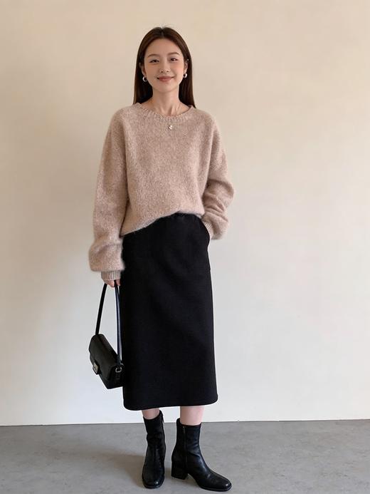 臣禾	【花纱拉毛毛衫】100%绵羊毛 圆领落肩袖慵懒毛衣针织衫	JZ254090775 商品图11