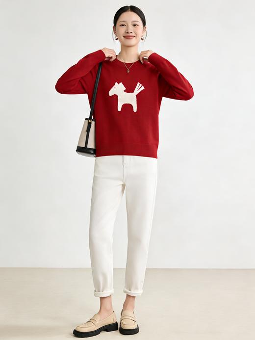 臣禾	【鸿运毛衫】马年限定 100%绵羊毛 本命年新年氛围感针织衫	JZ254090196 商品图9