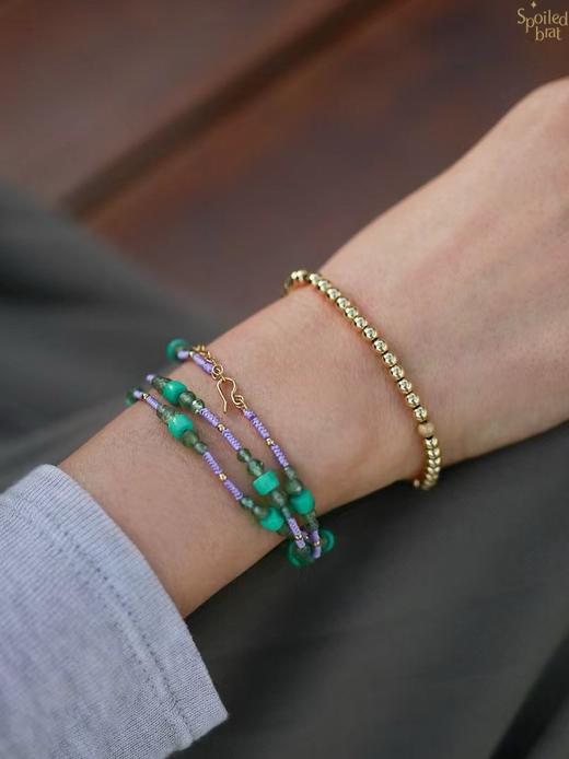 SpoiledBrat Jewelry彩织系列 | 磷灰石绿松石紫色编绳两用项链 商品图7