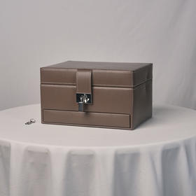 北京仓｜LE TANNEUR-MEDIUM AUTOMATIC-中号 自动开启 珠宝盒（灰褐色）［法国设计师］