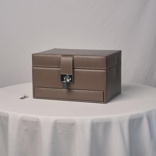 北京仓｜LE TANNEUR-MEDIUM AUTOMATIC-中号 自动开启 珠宝盒（灰褐色）［法国设计师］ 商品图0