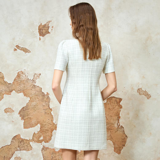 EITIE爱特爱气质小香风撞色显瘦优雅通勤连衣裙春季新款8107804 商品图4