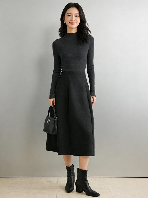 臣禾	【立裁花苞裙】羊毛混纺百搭显瘦A字松紧腰半身裙	JZ254030275 商品图8