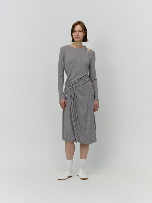 露肩纽结连衣裙 商品图0