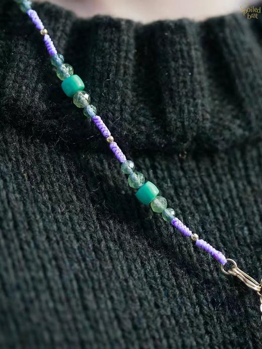 SpoiledBrat Jewelry彩织系列 | 磷灰石绿松石紫色编绳两用项链 商品图3