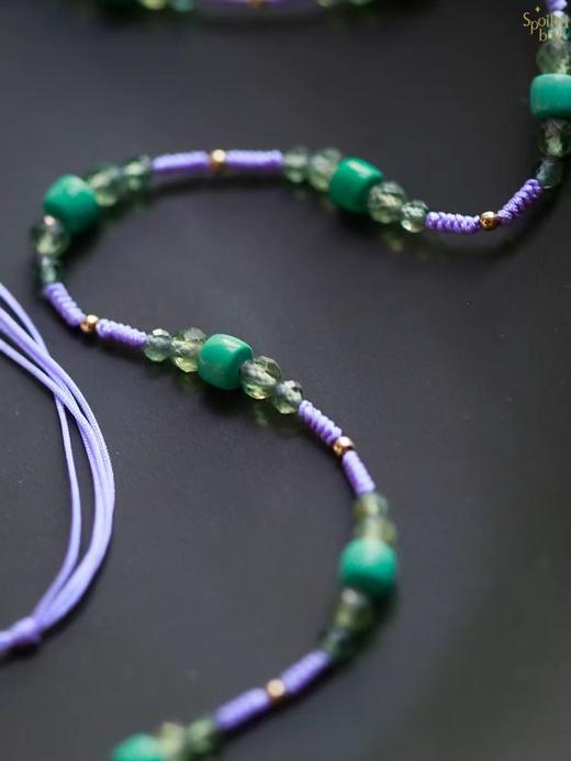 SpoiledBrat Jewelry彩织系列 | 磷灰石绿松石紫色编绳两用项链 商品图2