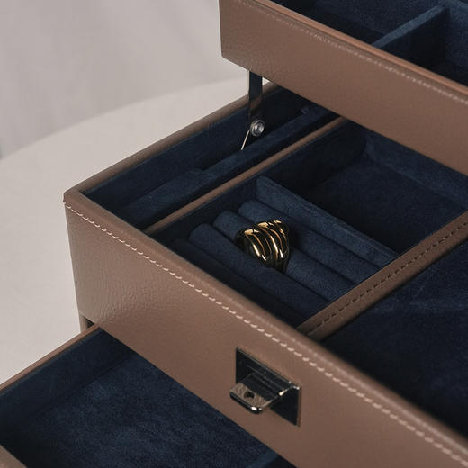 北京仓｜LE TANNEUR-MEDIUM AUTOMATIC-中号 自动开启 珠宝盒（灰褐色）［法国设计师］ 商品图4