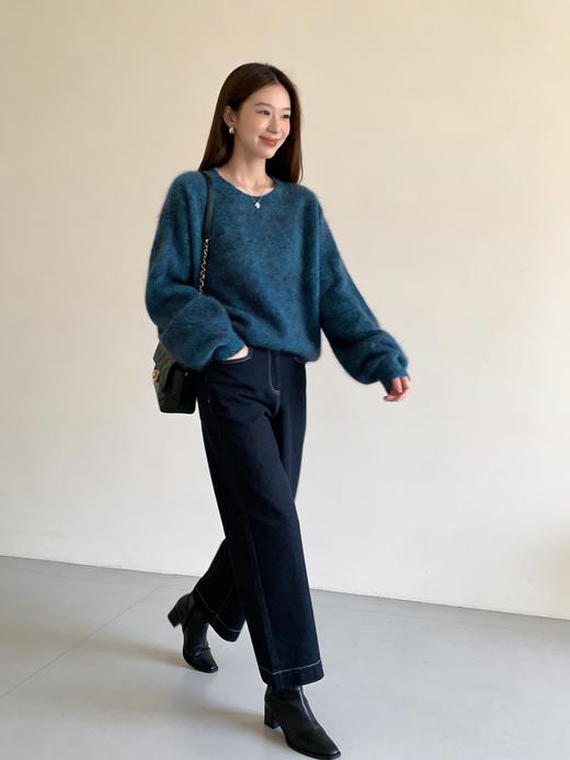 臣禾	【花纱拉毛毛衫】100%绵羊毛 圆领落肩袖慵懒毛衣针织衫	JZ254090775 商品图13