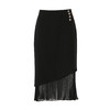 EITIE爱特爱高腰通勤不对称拼接黑色半身裙春新款8106801 商品缩略图5