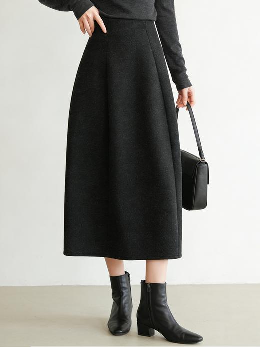 臣禾	【立裁花苞裙】羊毛混纺百搭显瘦A字松紧腰半身裙	JZ254030275 商品图4